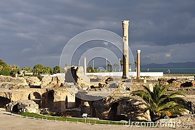 Karthago: Unesco World Heritage Site with roman ruins of the Ep Stock Photo