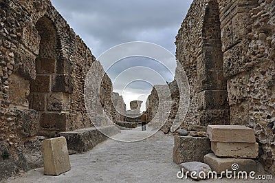 Karthago, Unesco world heritage site with the roman ruins and reliquies in Tunisia Editorial Stock Photo