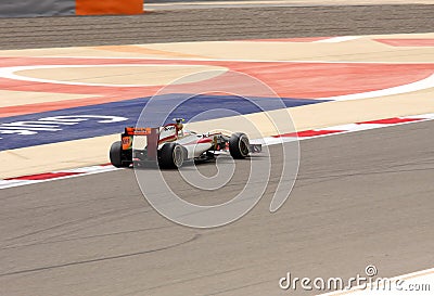 Karthikeyan of HRT-Cosworth racing, 20 April 2012 Editorial Stock Photo