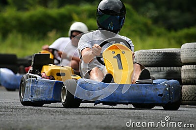 Karting close follower Stock Photo
