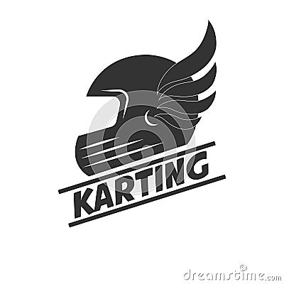 Karting club or kart races sport helmet vector template icon Vector Illustration