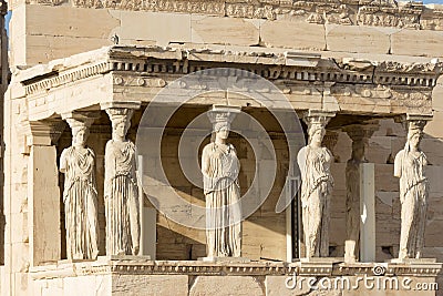 The karyatides statues Stock Photo