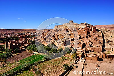 Kasbah Ait Benhaddou in Morocco, traditional berber clay ksar - fortified city, beautiful and must see historical heritage Stock Photo