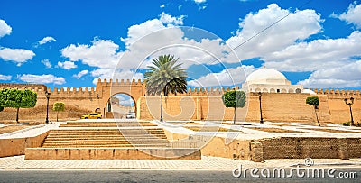 Kasbah walls of Great Mosque in Kairouan. Tunisia, North Africa Editorial Stock Photo