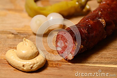 Kasekrainer or Cheese Kransky Sausage Stock Photo