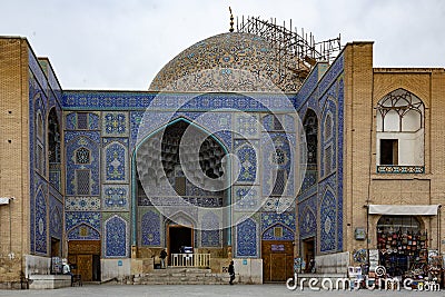 Kashan, Iran - 2019-04-14 - Naqshe Cehan Square mosque under renovation Editorial Stock Photo