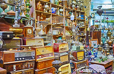 Antique shop in Kashan Grand Bazaar Editorial Stock Photo