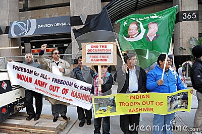 Kashmir Protest outside Indian Consulate Editorial Stock Photo