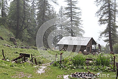 Beautiful view of Himalayan mountains, Kasol, Parvati valley, Himachal Pradesh, northern India Stock Photo