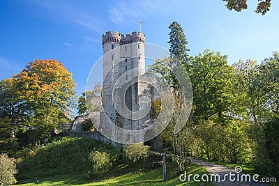 Kasselburg Castle in Vulkaneifel, Rhineland-Palatinate, Germany Stock Photo