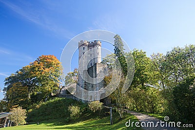Kasselburg Castle in Vulkaneifel, Rhineland-Palatinate, Germany Stock Photo
