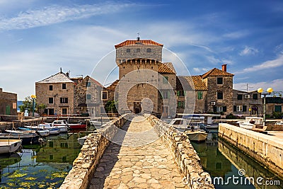 Kastel Gomilica one of seven settlement of town Kastela in Croatia was one of the locations in series Game of Thrones. Historic Stock Photo