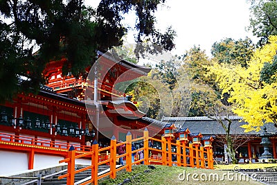 The middle gate and hall of Kasuga-taisha Editorial Stock Photo