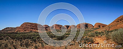 Panoramic view on the olgas domed rocks, Northern Territory, Australia Editorial Stock Photo