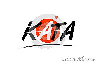 kata word text logo icon with red circle design Stock Photo