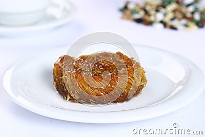 Kataifi - Traditional Turkish Dessert Stock Photo