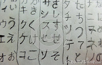 Katakana. Hiragana. Japanese alphabet Stock Photo