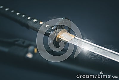 Katana traditional Japanese sword Editorial Stock Photo