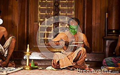 Kathakali actor make-up Editorial Stock Photo