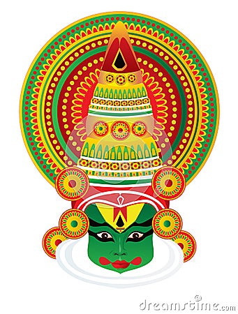 kathakali face isolated Stock Photo