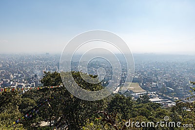 Kathmandu cityscape from the hill Stock Photo