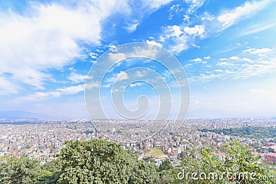 Kathmandu Cityscape from Swayambhunath Temple Editorial Stock Photo