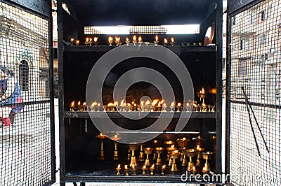 Butter Lamps Editorial Stock Photo