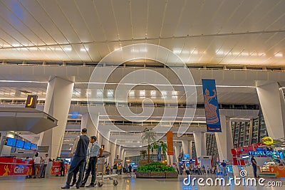 Kathmandu, Nepal, November 16, 2017: Unidentified people Kathmandu Airport interior on March 01, 2014, Kathmandu, Nepal Editorial Stock Photo