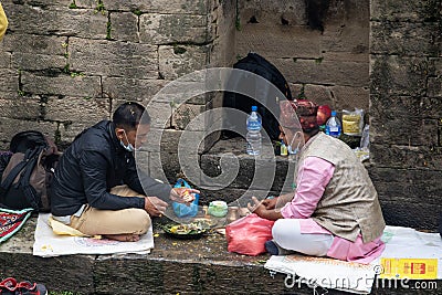 Kathmandu, Nepal, Pashupatinath Temple, Shiva, hinduism, religion, hindu temple, Bagmati river, cremation, ceremony, people Editorial Stock Photo