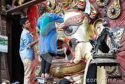 Artists Painting Idol Editorial Stock Photo