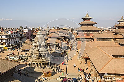 KATHMANDU, NEPAL - View of the Patan Durbar Square. Editorial Stock Photo