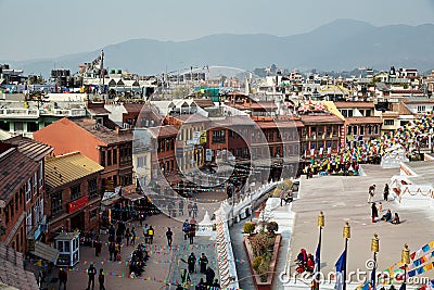 Kathmandu street from the top, Nepal Editorial Stock Photo