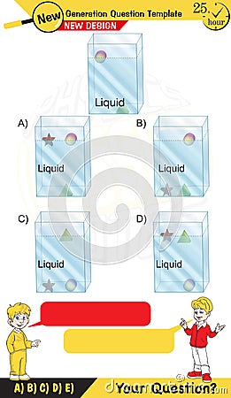 Pascal's law - next generation question template, exam question Vector Illustration
