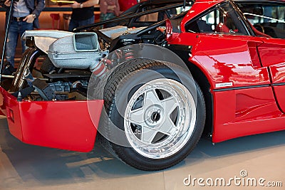 Katowice/Poland - 03.23.2019: Ferrari F40 after professional refurbishment at an authorized service center. Editorial Stock Photo