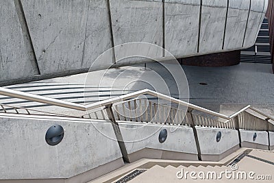 Concrete footbridge by the NOSPR concert hall Stock Photo