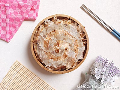 Katsuobushi. It is preserved food made from skipjack tuna. Stock Photo