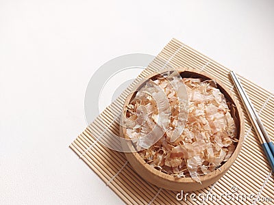 Katsuobushi. It is preserved food made from skipjack tuna. Stock Photo