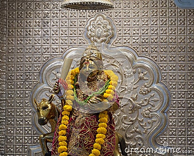 Katyayini navratri Durga mata statue in mandir Editorial Stock Photo