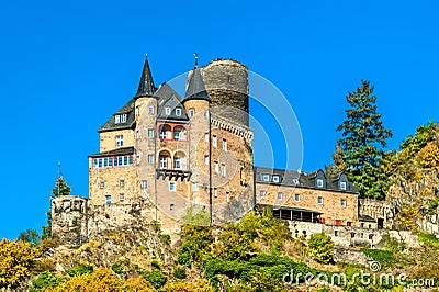 Katz Castle in the Rhine Gorge, Germany Editorial Stock Photo