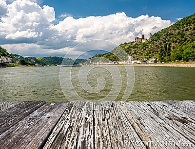 Katz Castle at Rhine Valley near St. Goarshausen, Germany Stock Photo