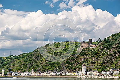 Katz Castle at Rhine Valley near St. Goarshausen, Germany Stock Photo