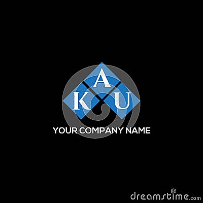 KAU letter logo design on BLACK background. KAU creative initials letter logo concept. KAU letter design.KAU letter logo design on Vector Illustration