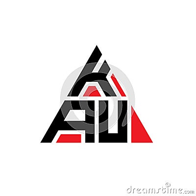 KAU triangle letter logo design with triangle shape. KAU triangle logo design monogram. KAU triangle vector logo template with red Vector Illustration