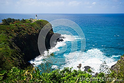 Kauai lighthouse kilauea point Stock Photo