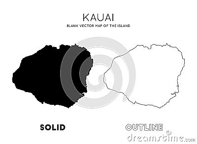 Kauai map. Vector Illustration