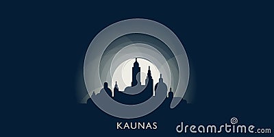 Kaunas cityscape skyline city vector banner Vector Illustration