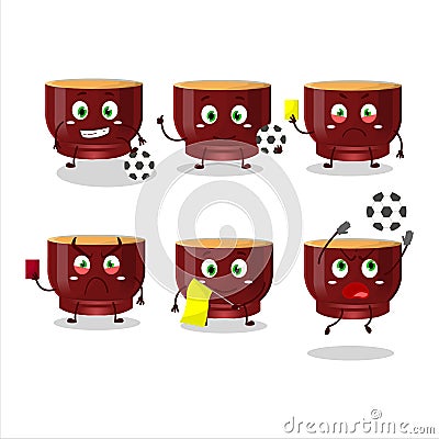 Kava drink cartoon character working as a Football referee Vector Illustration