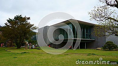 Kawaguchiko Museum of Art. Lake Kawaguchi Art Gallery Lawn Square Editorial Stock Photo