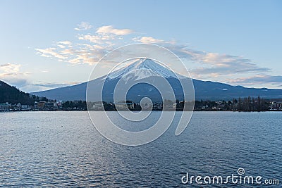 Kawaguchiko lake with Fujisan mountain in Japan Stock Photo