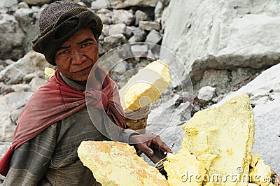 Kawah Ijen - sulphur vulcano, Indonesia, East Jawa Editorial Stock Photo